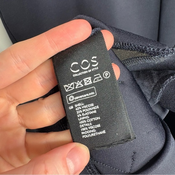 COS A-line Applique Dress Navy Blue Women’s Small Abstract Party Art to Wear - Picture 9 of 11